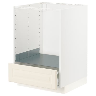 METOD / MAXIMERA Base cabinet for oven with drawer, white/Bodbyn off-white, 60x60x80 cm