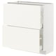 METOD / MAXIMERA Base cabinet with 2 drawers, white/Vallstena white, 80x37x80 cm