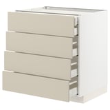 METOD / MAXIMERA Base cb 4 frnts/2 low/3 md drwrs, white/Havstorp beige, 80x60x80 cm