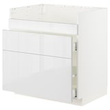METOD / MAXIMERA Base cb f HAVSEN snk/3 frnts/2 drws, white/Ringhult white, 80x60x80 cm
