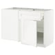METOD / MAXIMERA Corner base cab w drawer and shelf, white Enköping/white wood effect, 128x68x80 cm