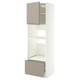 METOD / MAXIMERA High cabinet f built-in appliances, white/Upplöv matt dark beige, 60x60x200 cm
