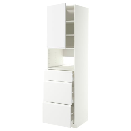 White METOD kitchen unit with drawer and cabinet.