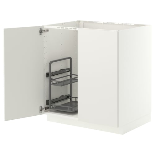 METOD Sink cabinet with organiser, white/Veddinge white, 80x60x80 cm