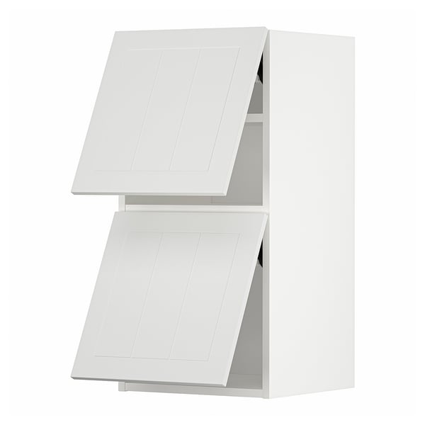 METOD Wall cab horizo 2 doors w push-open, white/Stensund white, 40x37x80 cm