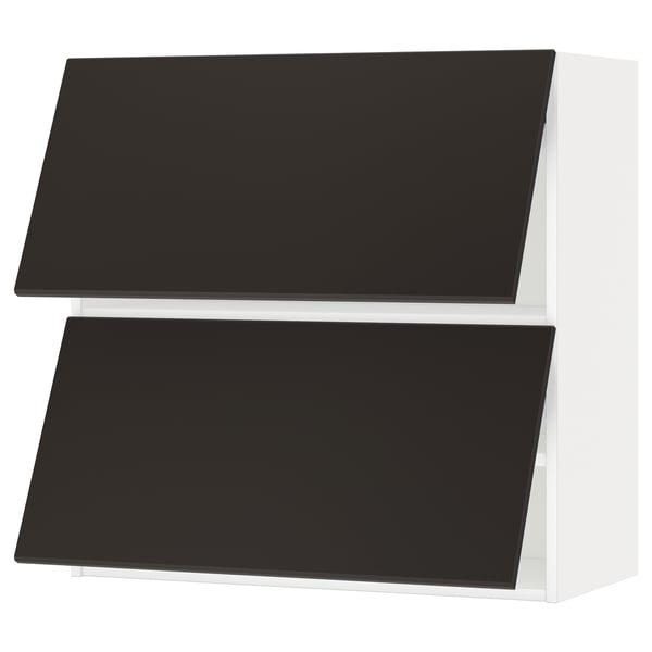 Metod Wall Cabinet Horizontal W 2 Doors White Kungsbacka Anthracite Ikea