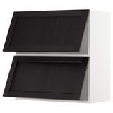 METOD Wall cabinet horizontal w 2 doors, white/Lerhyttan black stained, 80x37x80 cm