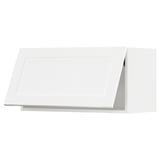 METOD Wall cabinet horizontal w push-open, white Enköping/white wood effect, 80x37x40 cm