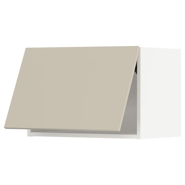 METOD Wall cabinet horizontal w push-open, white/Havstorp beige, 60x37x40 cm