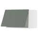 METOD Wall cabinet horizontal w push-open, white/Nickebo matt grey-green, 60x37x40 cm