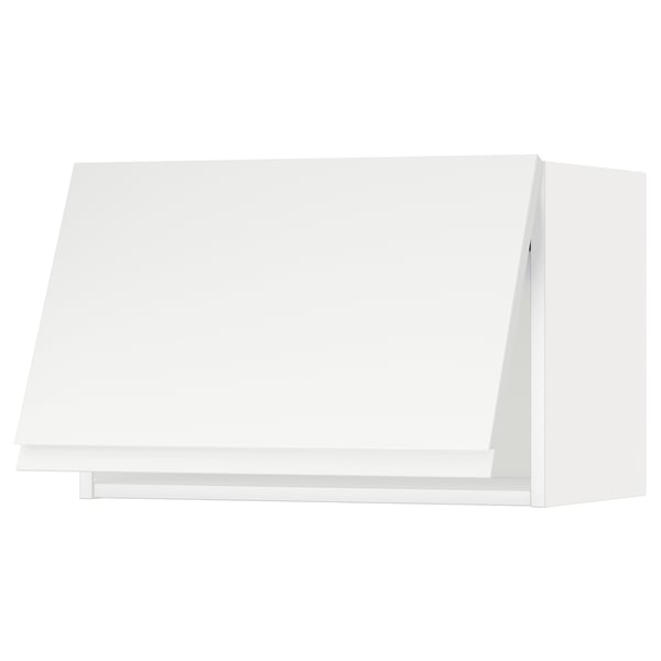 METOD Wall cabinet horizontal w push-open, white/Voxtorp matt white, 60x37x40 cm
