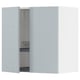 METOD Wall cabinet w dish drainer/2 doors, white/Kallarp light grey-blue, 60x37x60 cm