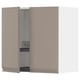 METOD Wall cabinet w dish drainer/2 doors, white/Upplöv matt dark beige, 60x37x60 cm