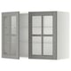 METOD Wall cabinet w shelves/2 glass drs, white/Bodbyn grey, 80x37x60 cm