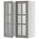 METOD Wall cabinet w shelves/2 glass drs, white/Bodbyn grey, 60x37x80 cm