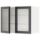 METOD Wall cabinet w shelves/2 glass drs, white/Hejsta anthracite reeded glass, 80x37x60 cm