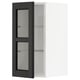 METOD Wall cabinet w shelves/glass door, white/Lerhyttan black stained, 30x37x60 cm