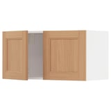 METOD Wall cabinet with 2 doors, white/Vedhamn oak, 80x37x40 cm