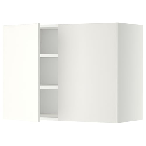 Metod Wall Cabinet With Shelves 2 Doors White Haggeby White Ikea