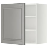 METOD Wall cabinet with shelves, white/Bodbyn grey, 60x37x60 cm