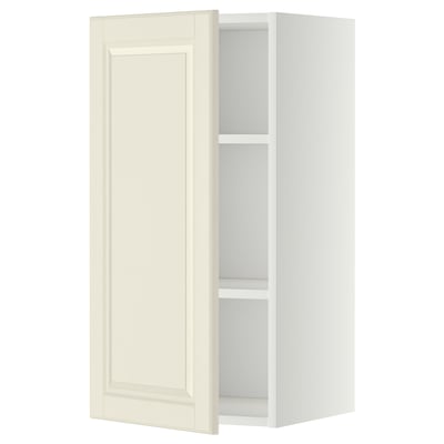 METOD Wall cabinet with shelves, white/Bodbyn off-white, 40x37x80 cm