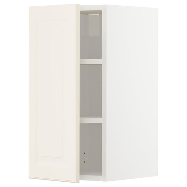 METOD Wall cabinet with shelves, white/Bodbyn off-white, 30x37x60 cm