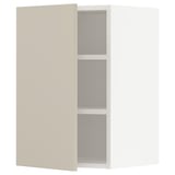 METOD Wall cabinet with shelves, white/Havstorp beige, 40x37x60 cm