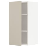 METOD Wall cabinet with shelves, white/Havstorp beige, 40x37x80 cm