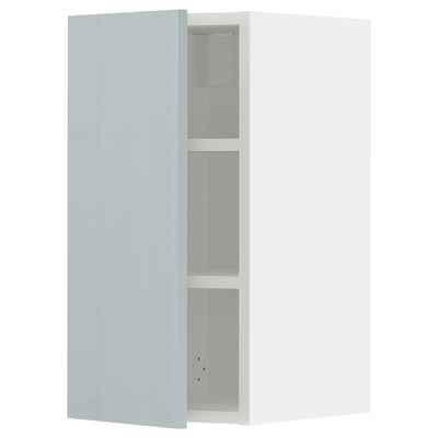 METOD Wall cabinet with shelves, white/Kallarp light grey-blue, 30x37x60 cm