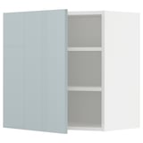 METOD Wall cabinet with shelves, white/Kallarp light grey-blue, 60x37x60 cm