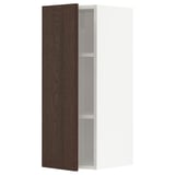 METOD Wall cabinet with shelves, white/Sinarp brown, 30x37x80 cm