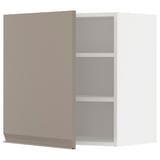 METOD Wall cabinet with shelves, white/Upplöv matt dark beige, 60x37x60 cm