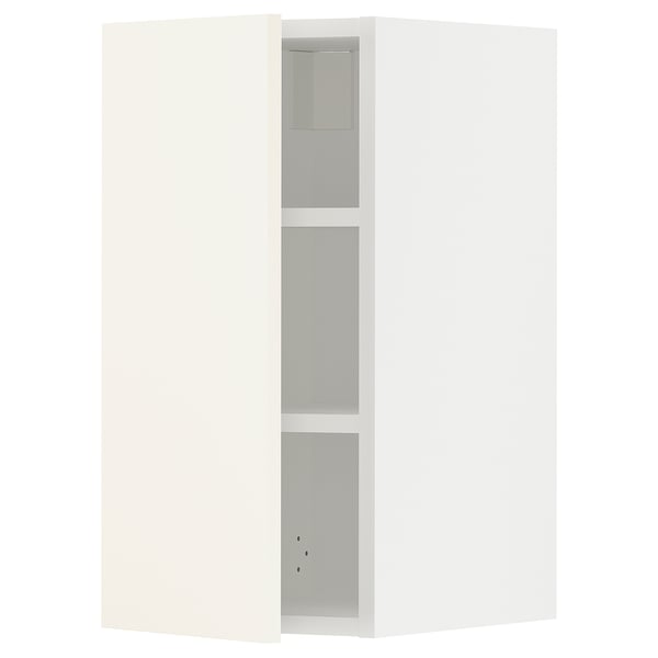 METOD Wall cabinet with shelves, white/Vallstena white, 30x37x60 cm