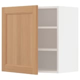 METOD Wall cabinet with shelves, white/Vedhamn oak, 60x37x60 cm