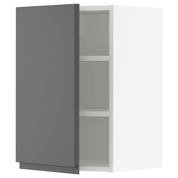 METOD Wall cabinet with shelves, white/Voxtorp dark grey, 40x37x60 cm