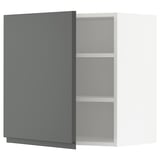 METOD Wall cabinet with shelves, white/Voxtorp dark grey, 60x37x60 cm