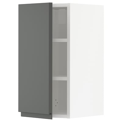 METOD Wall cabinet with shelves, white/Voxtorp dark grey, 30x37x60 cm