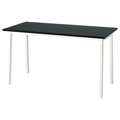 MITTZON conference table: black rectangular top, white legs, minimalist design.