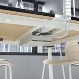 MITTZON Conference table, black stained ash veneer/white, 140x108x75 cm