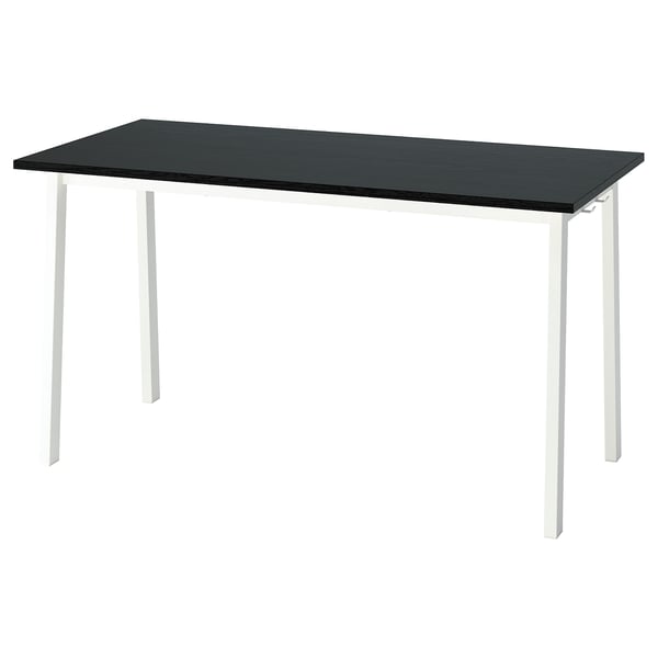 MITTZON Table top, black stained/ash veneer, 140x68 cm