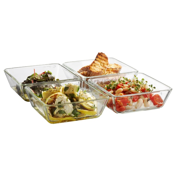 MIXTUR Oven/serving dish, clear glass, 15x15 cm