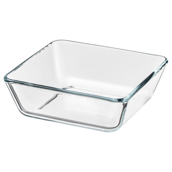 MIXTUR Oven/serving dish, clear glass, 15x15 cm