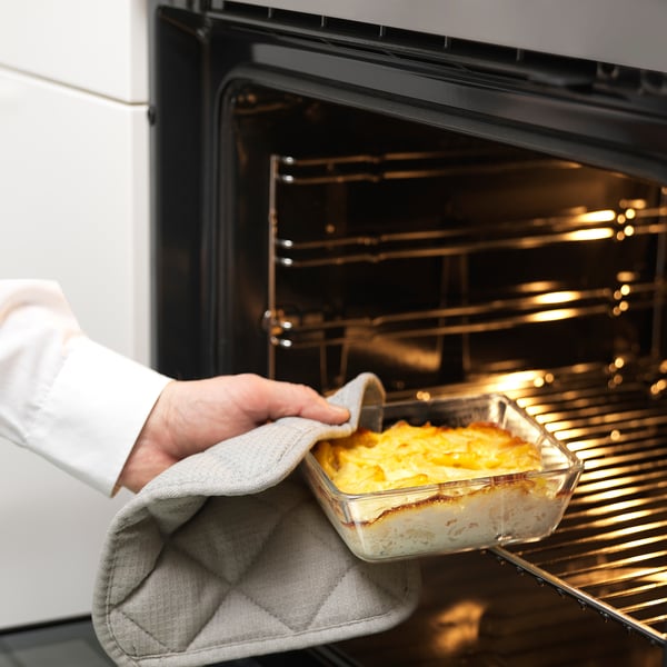 MIXTUR Oven/serving dish, clear glass, 15x15 cm
