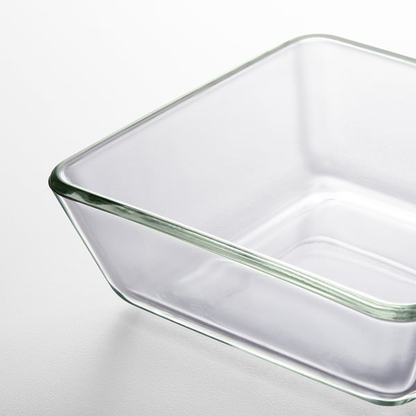 MIXTUR Oven/serving dish, clear glass, 15x15 cm