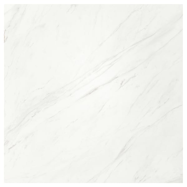 MÖCKLARP Custom made worktop, matt white lively marble effect/high pressure porcelain, 1 m²x4.0 cm