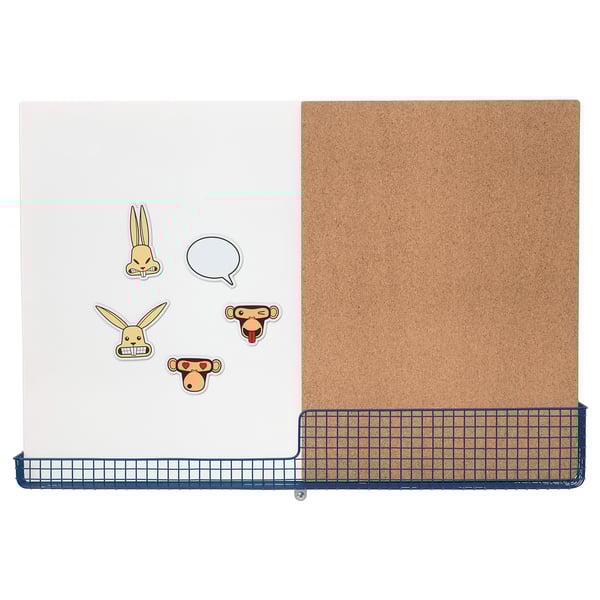 Mojlighet Noticeboard Whiteboard With Basket White Blue Ikea