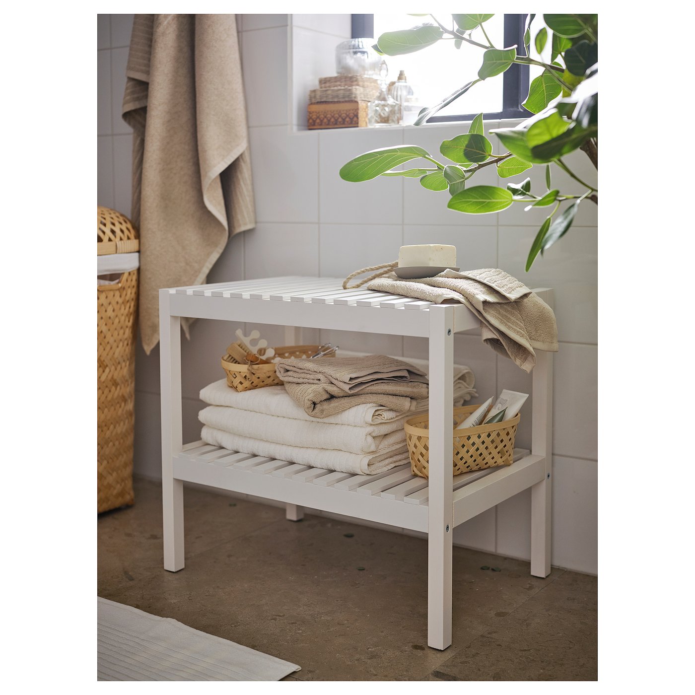 MUSKAN bench, white, 58x38 cm - IKEA
