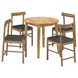 NACKANÄS / NACKANÄS Table and 4 chairs, acacia/acacia, 80 cm
