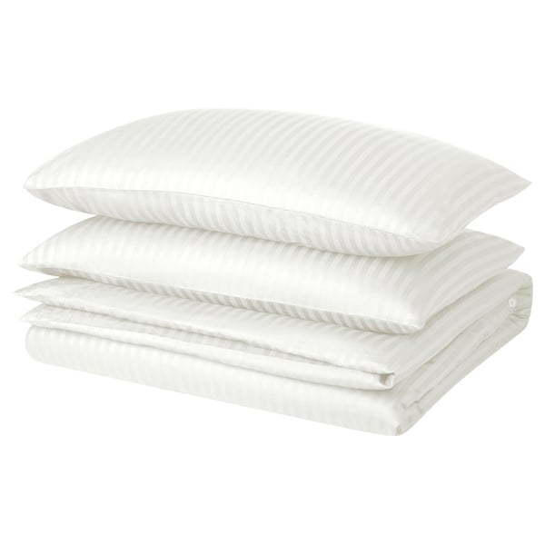 NATTJASMIN Duvet cover and 2 pillowcases, white, 240x220/50x80 cm