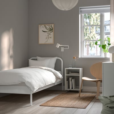 NESTTUN Bed frame, white/Lönset, 90x200 cm